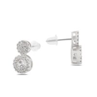 Alternative view of Toptan Gümüş Renk Zirkon Küpe - 1384