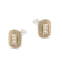 Toptan Altın Renk Çivi Zirkon Küpe - 1272