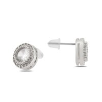 Alternative view of Toptan Gümüş Renk Zirkon Küpe - 1400