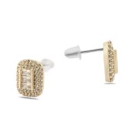 Alternative view of Toptan Altın Renk Çivi Zirkon Küpe - 1272