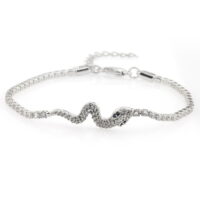 Toptan Gümüş Renk Zirkon Bileklik - 1294