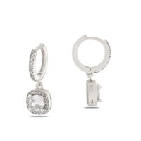 Alternative view of Toptan Gümüş Renk Mengeç Sallantılı Zirkon Küpe - 1338