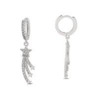 Alternative view of Toptan Gümüş Renk Mengeç  Zirkon Küpe - 1269