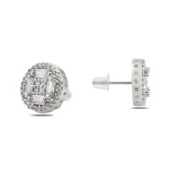 Alternative view of Toptan Gümüş Renk Zirkon Küpe - 1394