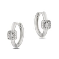 Toptan Gümüş Renk Zirkon Küpe - 1376