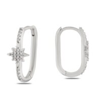 Alternative view of Toptan Gümüş Renk Zirkon Küpe - 1382