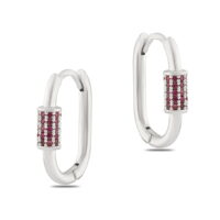 Toptan Gümüş Renk Zirkon Küpe - 1370