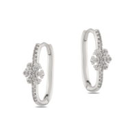 Toptan Gümüş Renk Zirkon Küpe - 1386