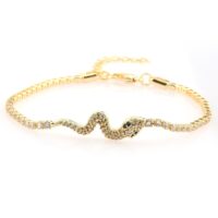 Toptan Altın Renk Zirkon Bileklik - 1293