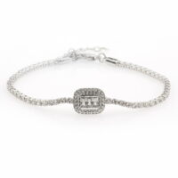Toptan Gümüş Renk Zirkon Bileklik - 1290