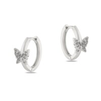 Toptan Gümüş Renk Zirkon Küpe - 1374