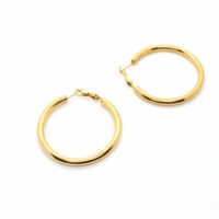 Toptan Altın Renk Çelik Halka  Küpe - 1480