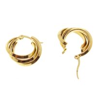 Alternative view of Toptan Altın Renk Sarmal Çelik Küpe - 1593