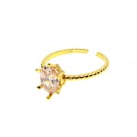 Alternative view of Toptan Altın Renk Oval Taş Motif Zirkon Yüzük Ayarlabilir Her Parmağa Olur - 1533