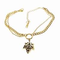 Toptan Altın Renk Yaprak Model Çelik Bileklik - 1667