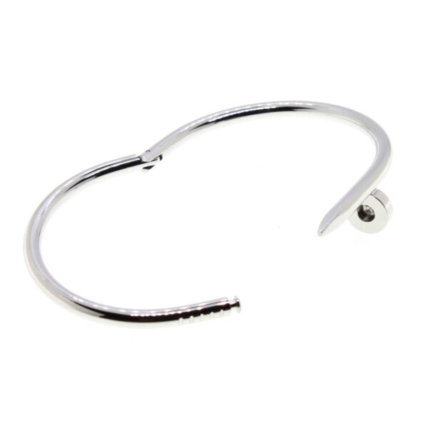 Toptan Gümüş Renk Unisex Çelik Çivi Kelepçe Bileklik - 1538 - Görsel 3