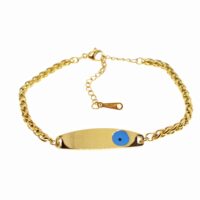 Toptan Altın Renk Angelus Plaka Göz  Model Çelik Bileklik - 1665