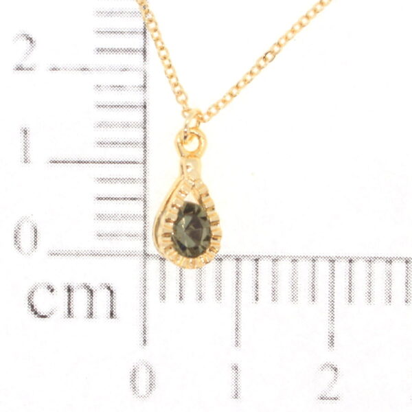 Toptan Altın Renk Topaz Tek Taşlı  Zirkon Taşlı Damla Model Zirkon Kolye - 1781