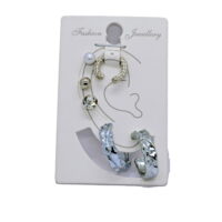 Alternative view of Toptan Gümüş Renk Kombin Küpe Karışık Model  Kıkırdak Küpe  - 999