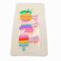 Toptan Altın Renk 3lü Renkli Patpat Pens Toka - 1831