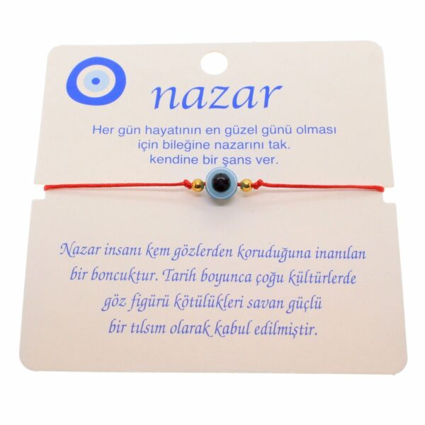 Toptan Altın Renk İp Karışık Göz Nazar İp Bileklik - 1808 - Görsel 8