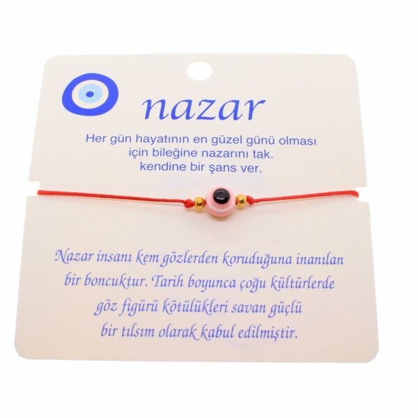 Toptan Altın Renk İp Karışık Göz Nazar İp Bileklik - 1808 - Görsel 6