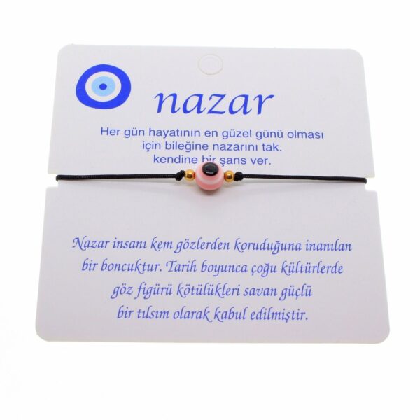Toptan Altın Renk İp Karışık Göz Nazar İp Bileklik - 1808 - Görsel 9