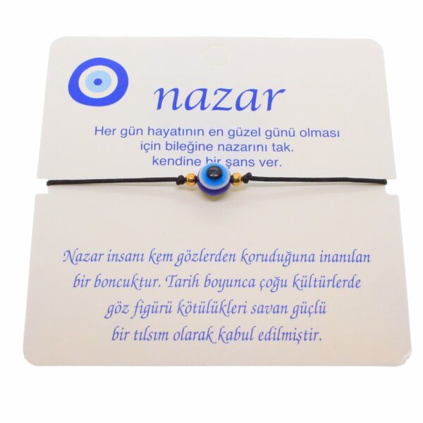 Toptan Altın Renk İp Karışık Göz Nazar İp Bileklik - 1808 - Görsel 7