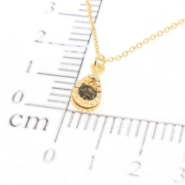 Toptan Altın Renk Topaz Tek Taşlı  Zirkon Taşlı Damla Model Zirkon Kolye - 1781 - Görsel 2