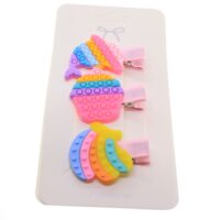 Alternative view of Toptan Altın Renk 3lü  Renkli Patpat Pens Toka - 1831