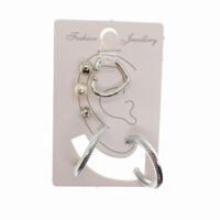 Alternative view of Toptan Gümüş Renk Kombin Küpe Karışık Model  Kıkırdak Küpe  - 997