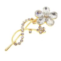 Toptan Altın Renk Damla Çiçek Model Broş - 1733
