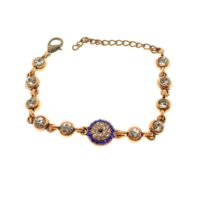 Toptan Antik Bakır Renk Yuvarlak Nazar Göz Su Yolu Bileklik - 1928