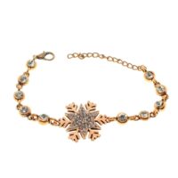 Toptan Antik Bakır Renk Kar Tanesi Su Yolu Bileklik - 1924