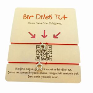 Toptan Gümüş Renk Kırmızı İp Nal Arkadaş  Bilekliği - 1861