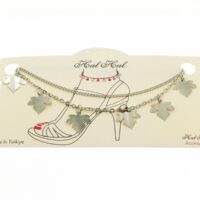 Toptan Gümüş  Renk Uzatma Ve Kesme  Yaprak Zincir Halhal - 1909