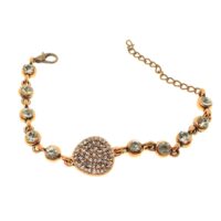 Toptan Antik Bakır Renk Beyaz Taş Üçgen Su Yolu Bileklik - 1926