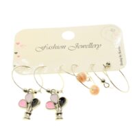 Toptan Gümüş Renk Ucan Balon Kombin Küpe - 1966