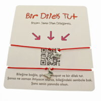 Toptan Gümüş Renk Kırmızı İp Kelebek  Arkadaş  Bilekliği - 1860
