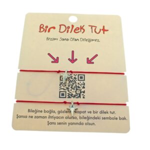 Toptan Gümüş Renk Kırmızı İp Kuyruklu Kutup Yıldızı Arkadaş  Bilekliği - 1862