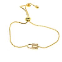 Toptan Altın Renk Asma Kilit Model Asansör Zirkon Bileklik - 2020