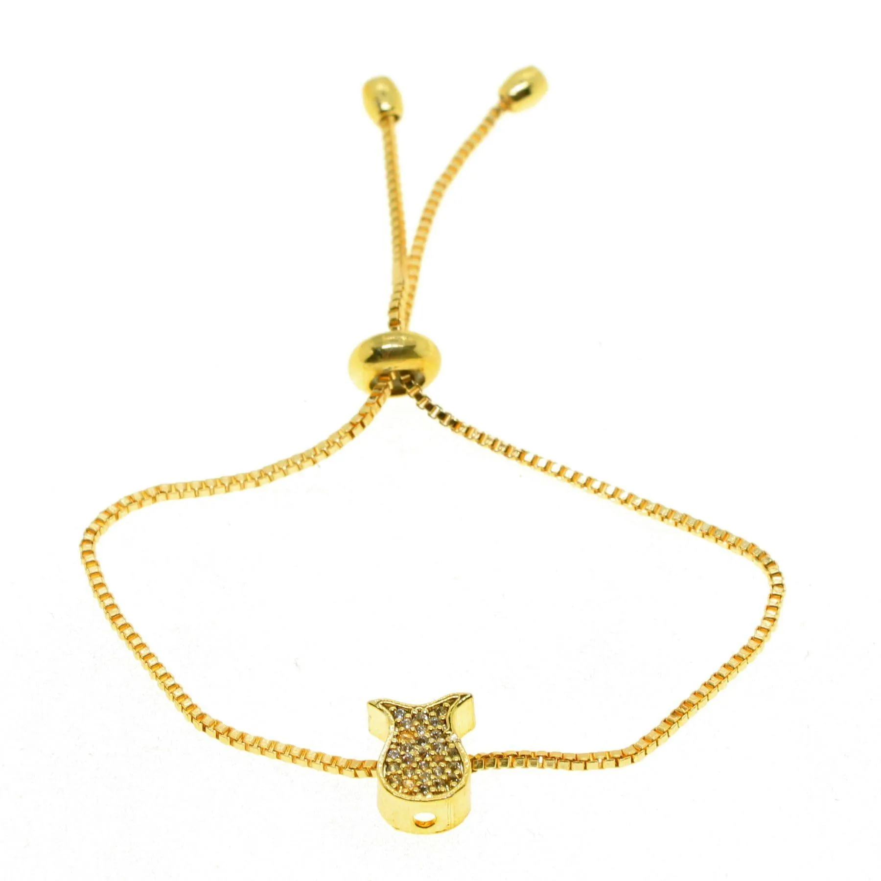 Toptan Altın Renk Lale  Model Asansör Zirkon Bileklik - 2015