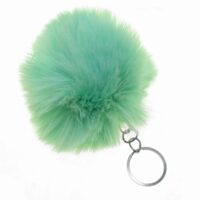 Toptan Su Yeşili Renk Peluş Ponpon Anahtarlık - 2058