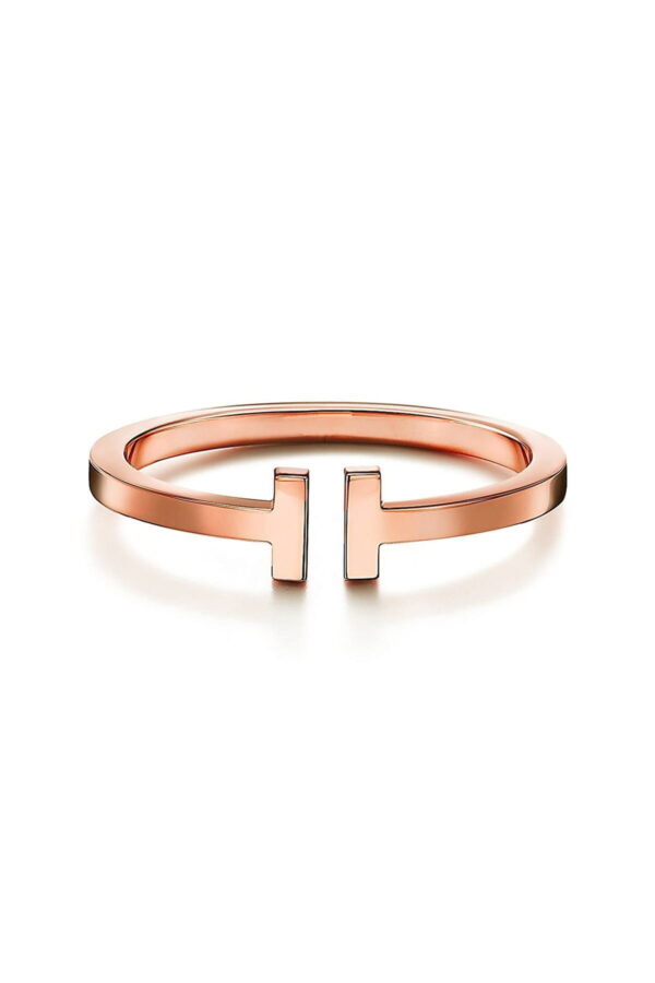 Toptan Rose Renk Tiffany Model T Uçlu Desenli Kelepçe Bileklik - 2118 - Görsel 3