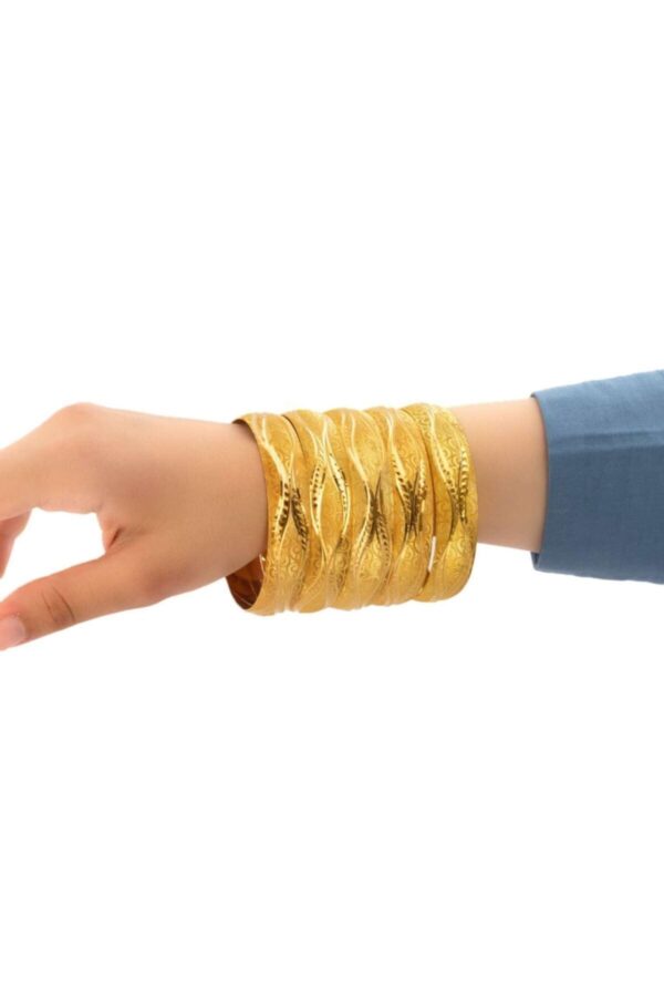 Toptan 22 Ayar Altın Kaplama 1.5 Cm Şık Desen Bilezik 1 Adet - 2148