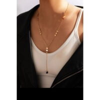 Toptan Üç Pullu Sallantılı  Kolye - 2154