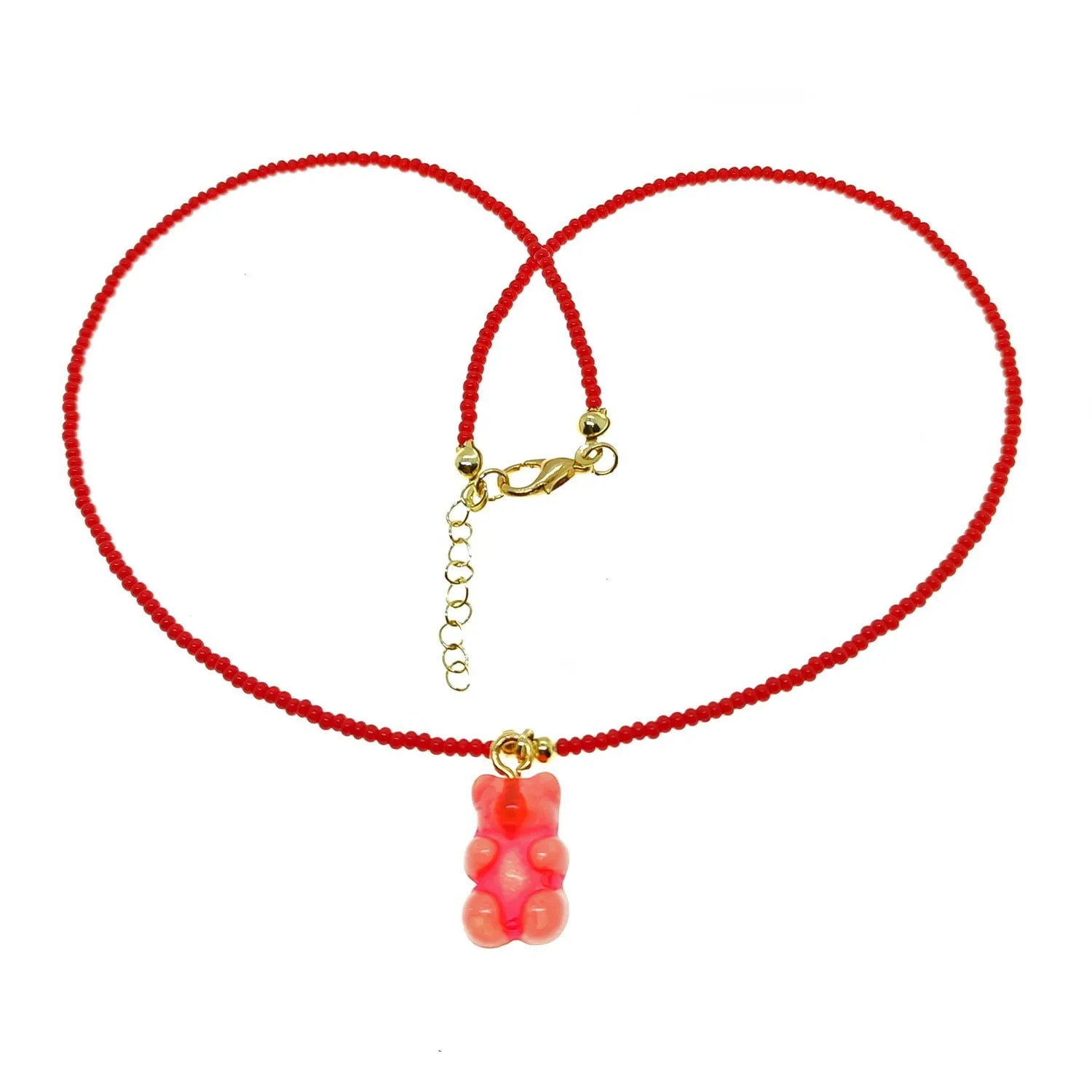 Toptan Altın Renk Kristal Cam Boncuk Karışık Yazlık Kolye - 2155 - Görsel 12