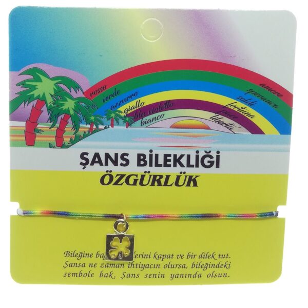 Toptan Altın Renk Karışık Arkadaş Şans Bilekliği - 2293 - Görsel 3