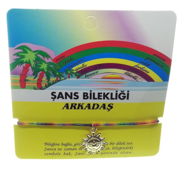 Toptan Altın Renk Karışık Arkadaş Şans Bilekliği - 2293 - Görsel 10