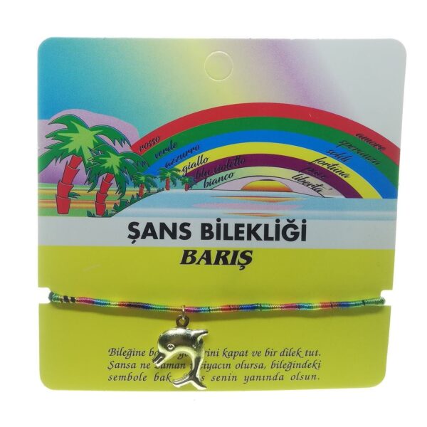 Toptan Altın Renk Karışık Arkadaş Şans Bilekliği - 2293
